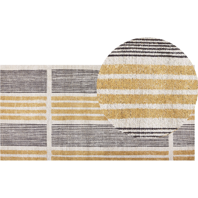 Beliani Puuvillamatto Keltainen Musta 80x150cm Boho Beliani Puuvillamatto Keltainen Musta 80x150cm Boho