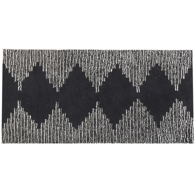 Beliani Puuvillamatto - Musta ja valkoinen - 80x150cm - Skandinaavinen tyyli Beliani Puuvillamatto - Musta ja valkoinen - 80x150cm - Skandinaavinen tyyli