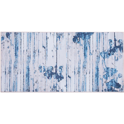 Beliani Beigeblauer Polyester-aluevaate - 80x150cm Beliani Beigeblauer Polyester-aluevaate - 80x150cm