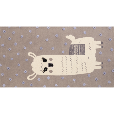 Beliani Beige Matto Lama-kuviolla 80 x 150 cm - Matto Beliani Beige Matto Lama-kuviolla 80 x 150 cm - Matto