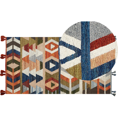 Beliani Kelim-matto villa monivärinen 80 x 150 cm KAGHSI Beliani Kelim-matto villa monivärinen 80 x 150 cm KAGHSI