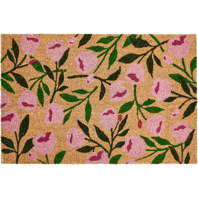 Beliani Ovimatto MANGUAO Luonnonväri 60 x 90 cm Kukka kookoskuitu Beliani Ovimatto MANGUAO Luonnonväri 60 x 90 cm Kukka kookoskuitu