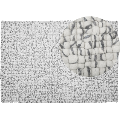 Beliani villakuitukorvapohja vaalea harmaa 160x230cm - Matto Beliani villakuitukorvapohja vaalea harmaa 160x230cm - Matto