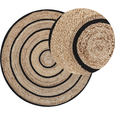 Beliani Matto BUKSE Beige ø 140 cm juutti Beliani Matto BUKSE Beige ø 140 cm juutti