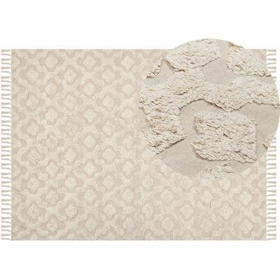 Puuvillamatto - Beige, 160x230 cm, Geometrinen kuvio - Olohuone Puuvillamatto - Beige, 160x230 cm, Geometrinen kuvio - Olohuone