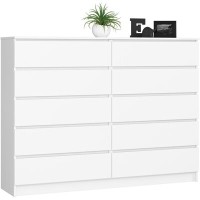 Akord Lipasto 10 laatikkoa Valkoinen 160x40x121 Akord Lipasto 10 laatikkoa Valkoinen 160x40x121