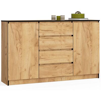 Akord Senkki 2 Ovet 4 Laatikkoa Craft-tammi 160x40x99 Akord Senkki 2 Ovet 4 Laatikkoa Craft-tammi 160x40x99