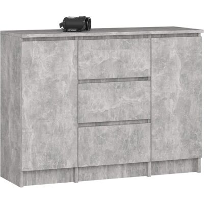 Akord Lipasto 2 Ovea 3 Laatikoa Betoni 101x35x76 Akord Lipasto 2 Ovea 3 Laatikoa Betoni 101x35x76