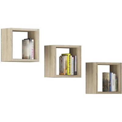 Akord Seinähylly setti 3 kpl Sonoma-tammi 25x15x25 Akord Seinähylly setti 3 kpl Sonoma-tammi 25x15x25