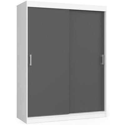 CLP MONO - 150 cm - Valkoinen/Hiiliharmaa - Vaatekaappi CLP MONO - 150 cm - Valkoinen/Hiiliharmaa - Vaatekaappi