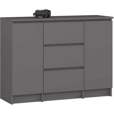 Akord Lipasto 2 Ovea 3 Laatikoa Harmaa Grafiitti 101x35x76 Akord Lipasto 2 Ovea 3 Laatikoa Harmaa Grafiitti 101x35x76