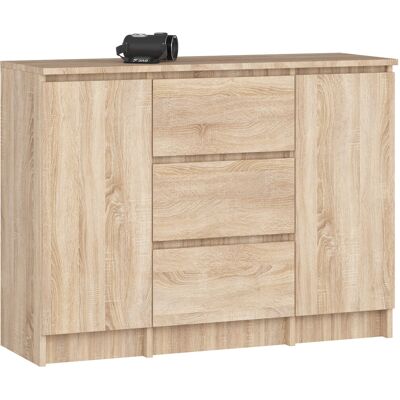 Akord Lipasto 2 Ovea 3 Laatikoa Sonoma-tammi 101x35x76 Akord Lipasto 2 Ovea 3 Laatikoa Sonoma-tammi 101x35x76