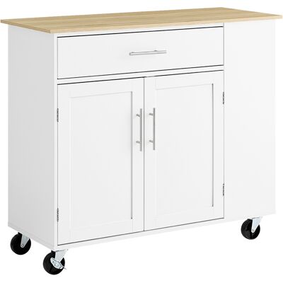 SoBuy Keittiösaareke 99x40x85 cm pyörillä laatikolla säädettävä hylly valkoinen FKW133-WN SoBuy Keittiösaareke 99x40x85 cm pyörillä laatikolla säädettävä hylly valkoinen FKW133-WN