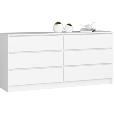 Akord Senkki 6 Laatikkoa Valkoinen 160x40x77 Akord Senkki 6 Laatikkoa Valkoinen 160x40x77
