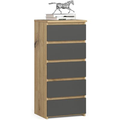 Akord Lipasto Tammi Artisan/Harmaa Grafiitti 40x35x92 Akord Lipasto Tammi Artisan/Harmaa Grafiitti 40x35x92
