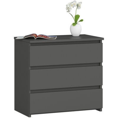 Akord Lipasto 3 laatikkoa Grafiitti Kiiltävä 60x35x57 Akord Lipasto 3 laatikkoa Grafiitti Kiiltävä 60x35x57