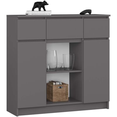 Akord Lipasto 2 Ovea 3 Laatikoa + 1 Pieni Ovi Grafiitti 101x35x98 Akord Lipasto 2 Ovea 3 Laatikoa + 1 Pieni Ovi Grafiitti 101x35x98