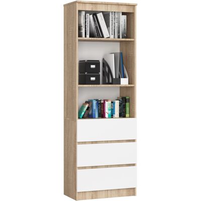 Akord Hylly Sonoma-tammi/Valkoinen 60x35x180 Akord Hylly Sonoma-tammi/Valkoinen 60x35x180