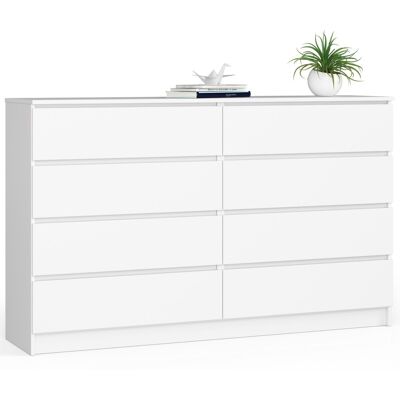 Akord Lipasto 8 laatikkoa Valkoinen 160x40x99 Akord Lipasto 8 laatikkoa Valkoinen 160x40x99