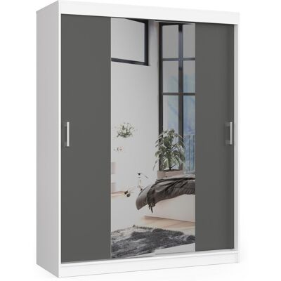 Akord Liukuovi Kaappi Valkoinen/Harmaa Grafiitti 150x60x200 Akord Liukuovi Kaappi Valkoinen/Harmaa Grafiitti 150x60x200