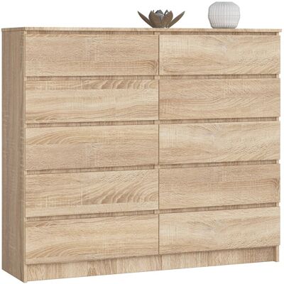 Akord Lipasto 10 Laatikoa Sonoma-tammi 138x40x121 Akord Lipasto 10 Laatikoa Sonoma-tammi 138x40x121