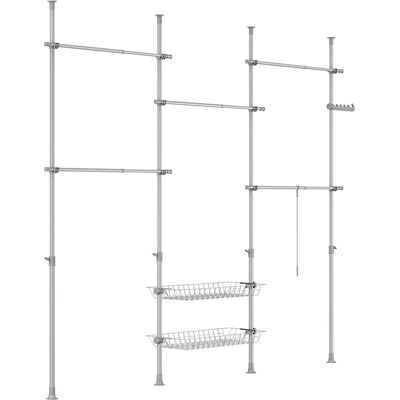 SoBuy Säädettävä Vaatekaappi 311x37x295 cm KLS04-II-HG SoBuy Säädettävä Vaatekaappi 311x37x295 cm KLS04-II-HG