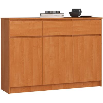 Akord Lipasto 3 Ovet 3 Laatikkoa Leppä 138x40x99 Akord Lipasto 3 Ovet 3 Laatikkoa Leppä 138x40x99