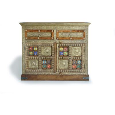Giner y Colomer Mango Puu Etninen Credenza - 2 Vetolaatikkoa 2 Ovea Giner y Colomer Mango Puu Etninen Credenza - 2 Vetolaatikkoa 2 Ovea