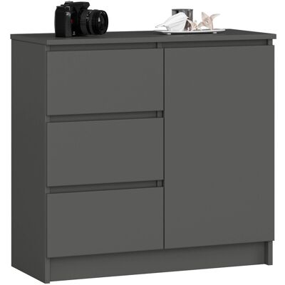Akord Lipasto Jerry 1 ovi 3 laatikkoa Grafiitti Kiiltävä 80x35x77 Akord Lipasto Jerry 1 ovi 3 laatikkoa Grafiitti Kiiltävä 80x35x77