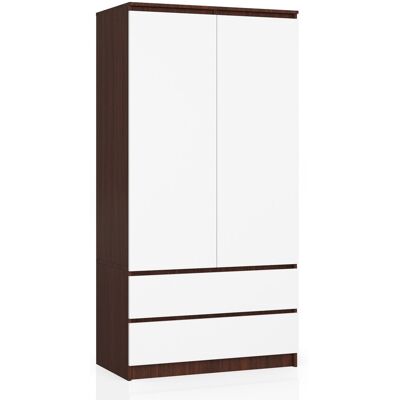 Akord Vaatekaappi Wenge/Valkoinen 90x51x180 Akord Vaatekaappi Wenge/Valkoinen 90x51x180