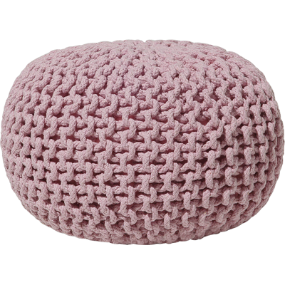 Beliani Vaaleanpunainen puuvillainen jakkara - Pieni jakkara 40x25cm Beliani Vaaleanpunainen puuvillainen jakkara - Pieni jakkara 40x25cm