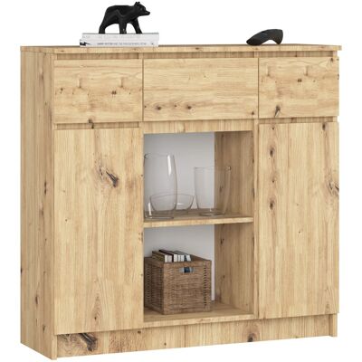 Akord Lipasto 2 Ovea 3 Laatikoa + 1 Pieni Ovi Artisan-tammi 101x35x98 Akord Lipasto 2 Ovea 3 Laatikoa + 1 Pieni Ovi Artisan-tammi 101x35x98