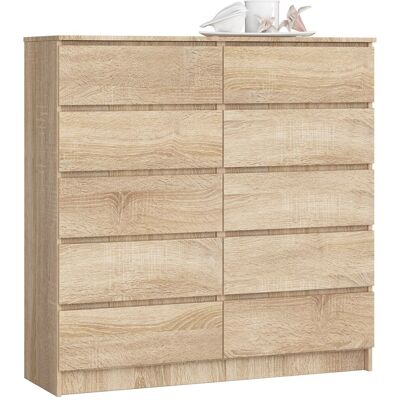 Akord Lipasto 10 Laatikkoa Sonoma-tammi 120x40x121 Akord Lipasto 10 Laatikkoa Sonoma-tammi 120x40x121