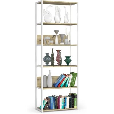 Akord Metallihylly Loft Valkoinen/Artisan-tammi 70x32x192 Akord Metallihylly Loft Valkoinen/Artisan-tammi 70x32x192