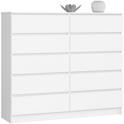 Akord Lipasto 10 Laatikoa Valkoinen 138x40x121 Akord Lipasto 10 Laatikoa Valkoinen 138x40x121