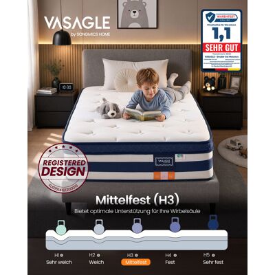 Vasagle patja, 90 × 200 × 25 cm, sininen, RMZ232Q101 Vasagle patja, 90 × 200 × 25 cm, sininen, RMZ232Q101