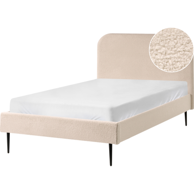 Beliani Sänky buklee FLAYAT 120 x 200 cm Vaaleanbeige Beliani Sänky buklee FLAYAT 120 x 200 cm Vaaleanbeige