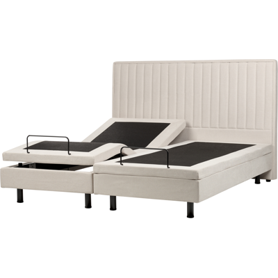 Beliani Säädettävä sänky kangas DUKE II 180 x 200 cm Vaaleanbeige Beliani Säädettävä sänky kangas DUKE II 180 x 200 cm Vaaleanbeige