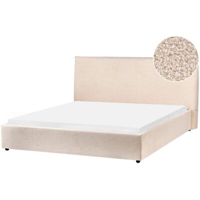 Beliani Sänky buklee LAVAUR 160 x 200 cm Beige Beliani Sänky buklee LAVAUR 160 x 200 cm Beige