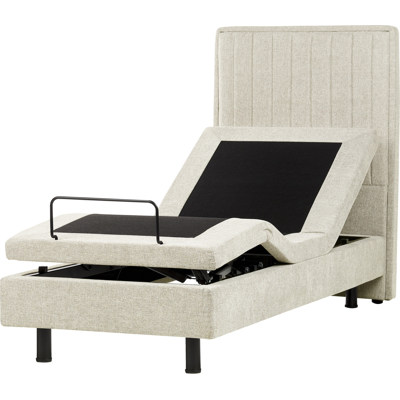 Beliani Säädettävä sänky kangas DUKE II 80 x 200 cm Beige Beliani Säädettävä sänky kangas DUKE II 80 x 200 cm Beige