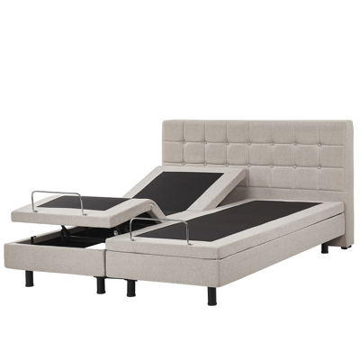 Beliani Säädettävä sänky kangas DUKE 160 x 200 cm Beige Beliani Säädettävä sänky kangas DUKE 160 x 200 cm Beige