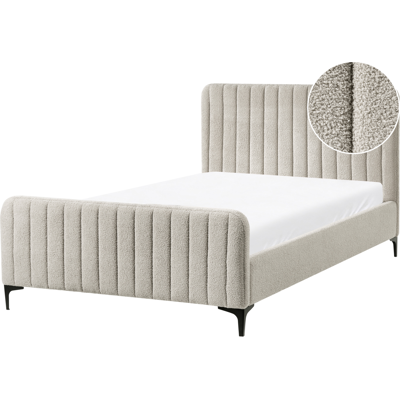 Beliani Sänky buklee LUNAN 120 x 200 cm Beige Beliani Sänky buklee LUNAN 120 x 200 cm Beige