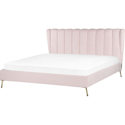 Beliani Samettipeti Pastel Pink - Sänky Beliani Samettipeti Pastel Pink - Sänky