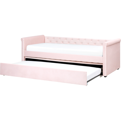 Beliani Pastel Pink Samettisänky vuodesohva - Lastenhuoneen huonekalut Beliani Pastel Pink Samettisänky vuodesohva - Lastenhuoneen huonekalut