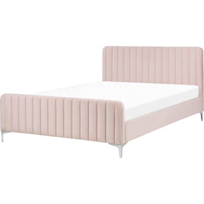 Beliani Sänky Pastelli Pink Velúr EU Kaksi - Sänky Beliani Sänky Pastelli Pink Velúr EU Kaksi - Sänky