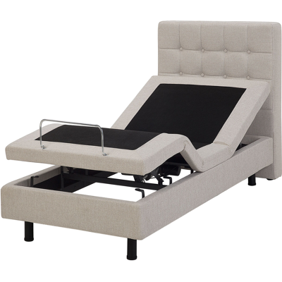 Beliani Säädettävä sänky kangas DUKE 80 x 200 cm Beige Beliani Säädettävä sänky kangas DUKE 80 x 200 cm Beige