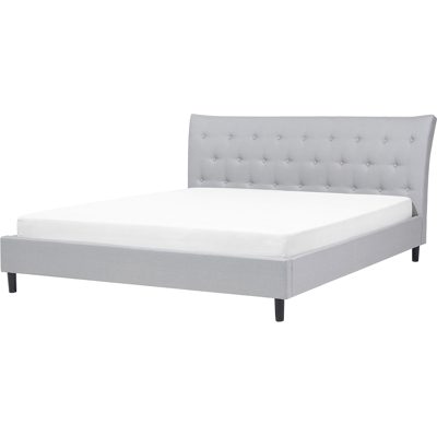 Beliani King Size Harmaa Polyesteriverhoiltu Sänky - Moderni Muotoilu Beliani King Size Harmaa Polyesteriverhoiltu Sänky - Moderni Muotoilu