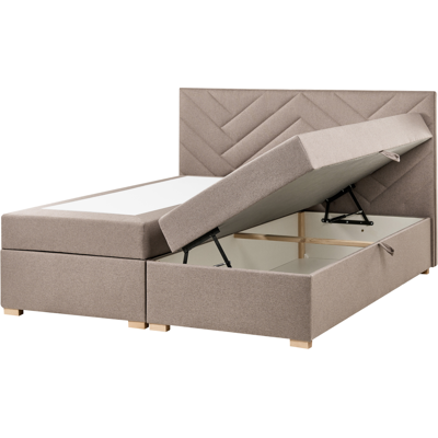 Beliani Jenkkisänky säilytystilalla kangas ESQUIRE 180 x 200 cm Ruskeanharmaa Beliani Jenkkisänky säilytystilalla kangas ESQUIRE 180 x 200 cm Ruskeanharmaa