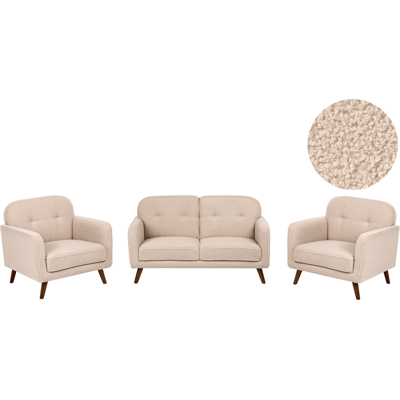 Beliani Sohvaryhmä 4-istuttava ETTRUM Buklee Beige Beliani Sohvaryhmä 4-istuttava ETTRUM Buklee Beige