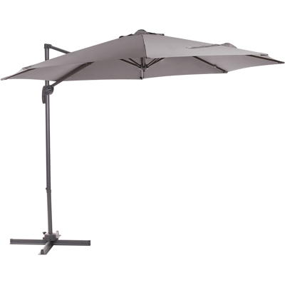 Beliani Puutarha Aurinkovarjo Harmaa Kangas - Parasol Beliani Puutarha Aurinkovarjo Harmaa Kangas - Parasol